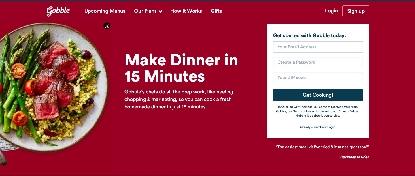 Gobble main page