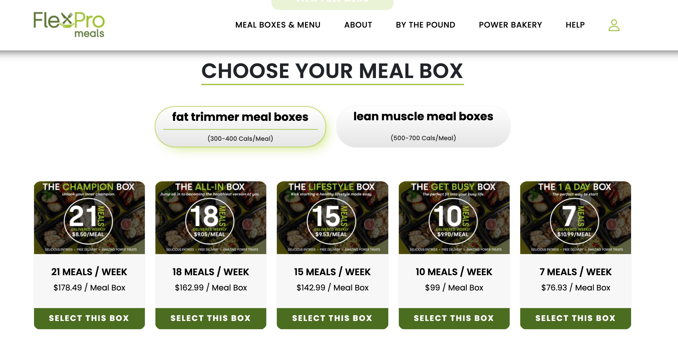flexpro meals meal box