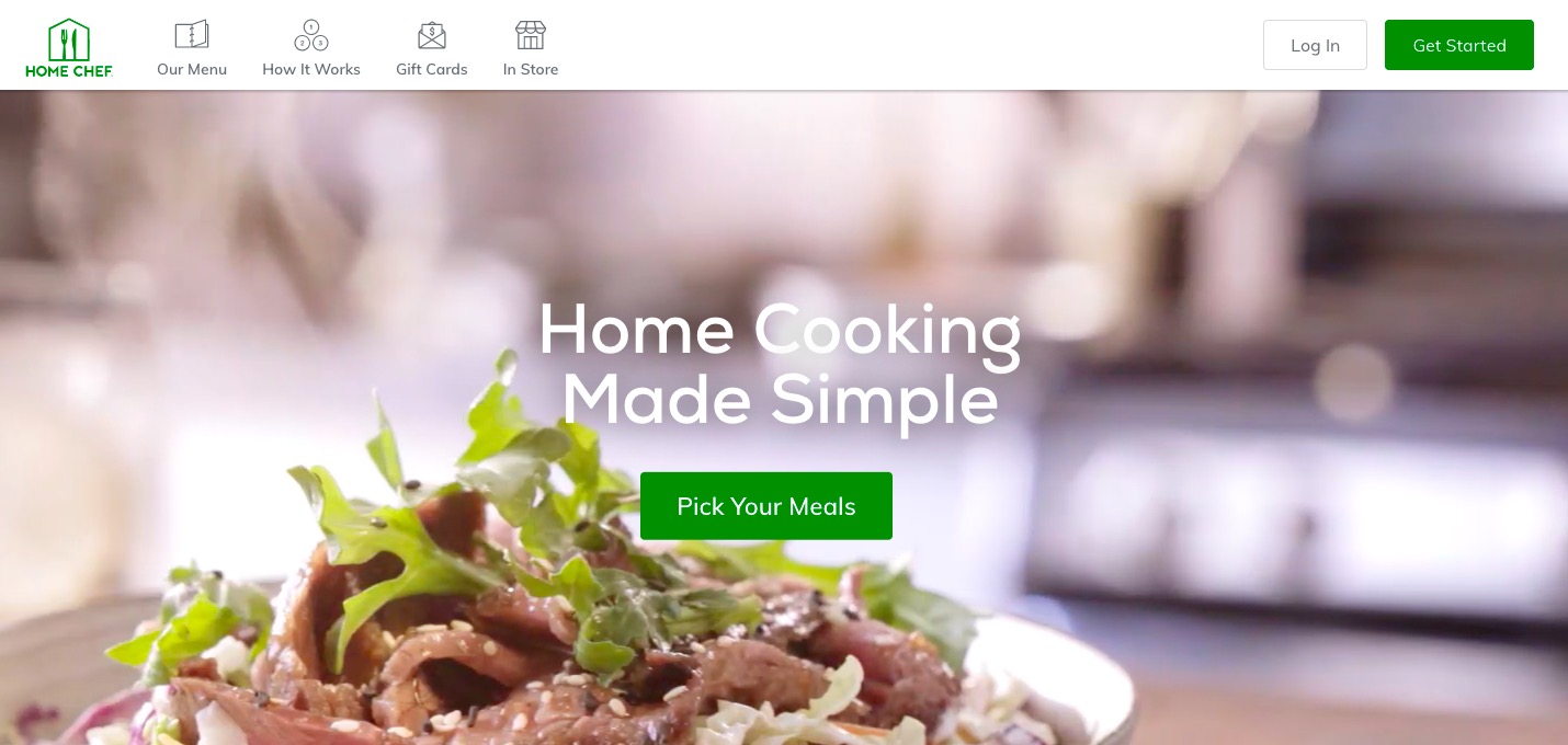Home Chef main page
