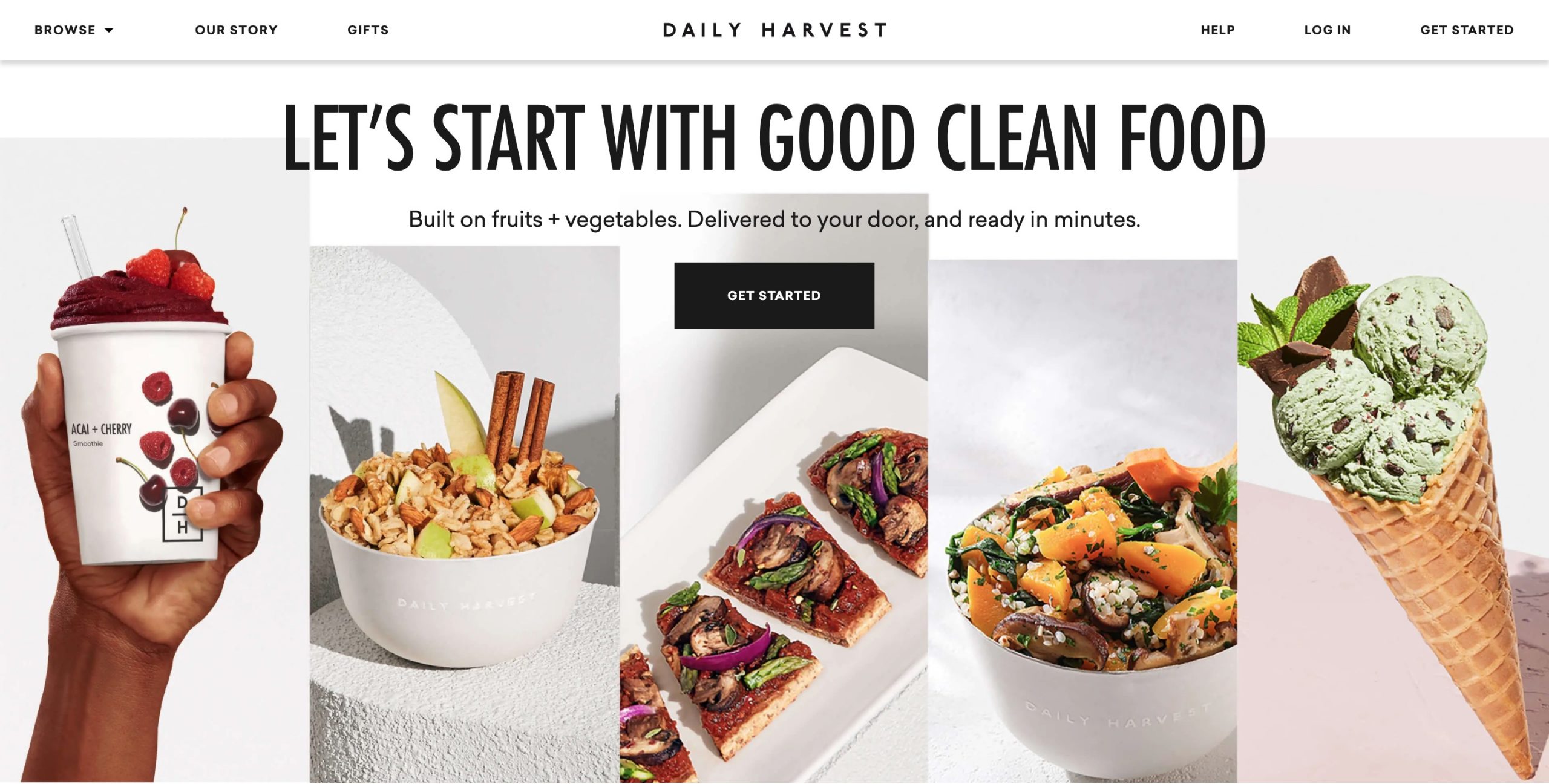 Daily Harvest main page