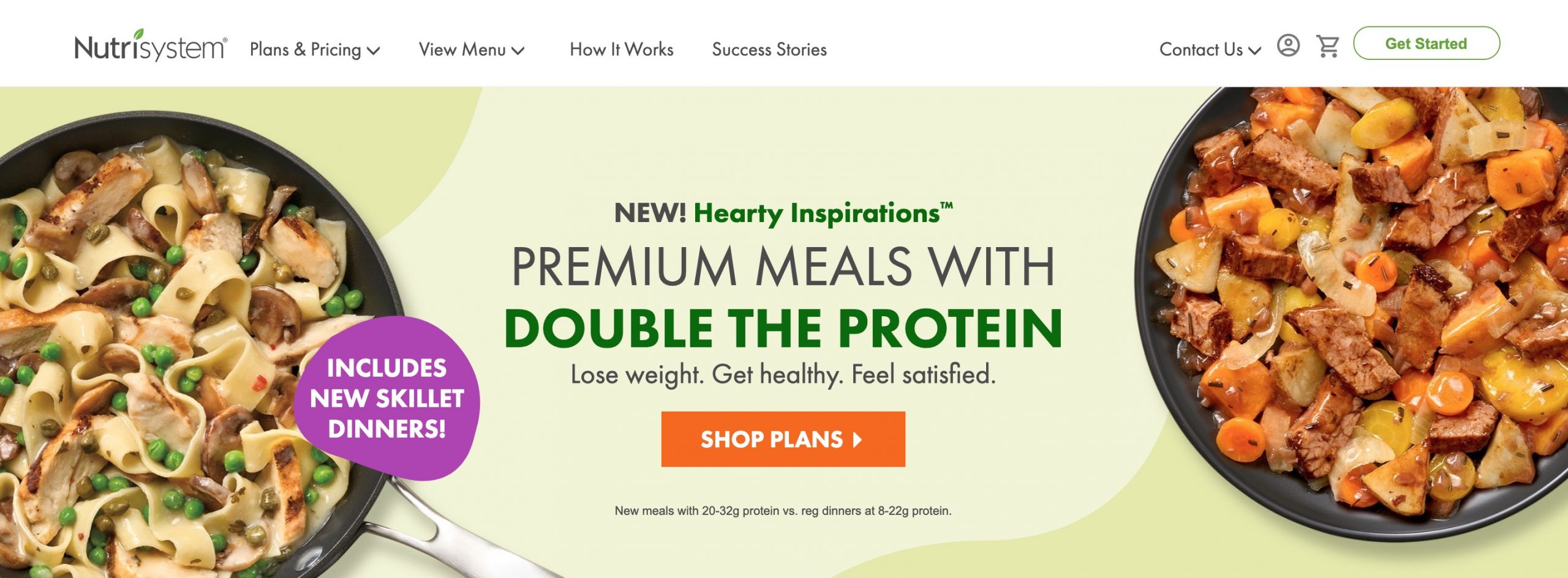 NutriSystem main page